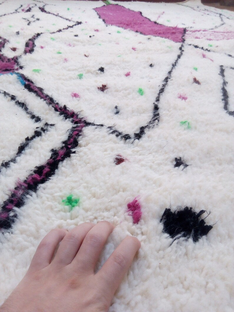 Real Azilal Berber Carpet - 302x201cm - Natural Wool - KJANK40
