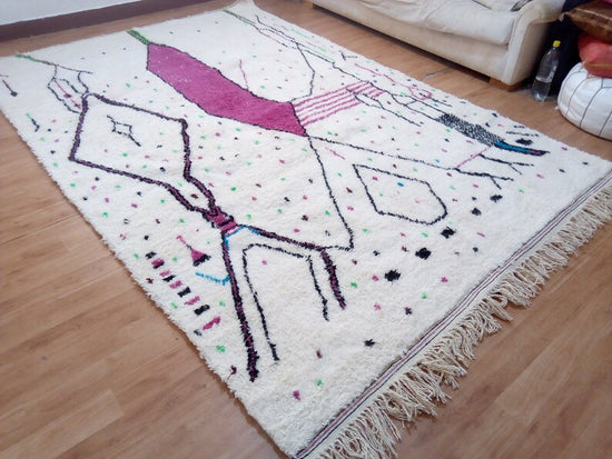 Real Azilal Berber Carpet - 302x201cm - Natural Wool - KJANK40